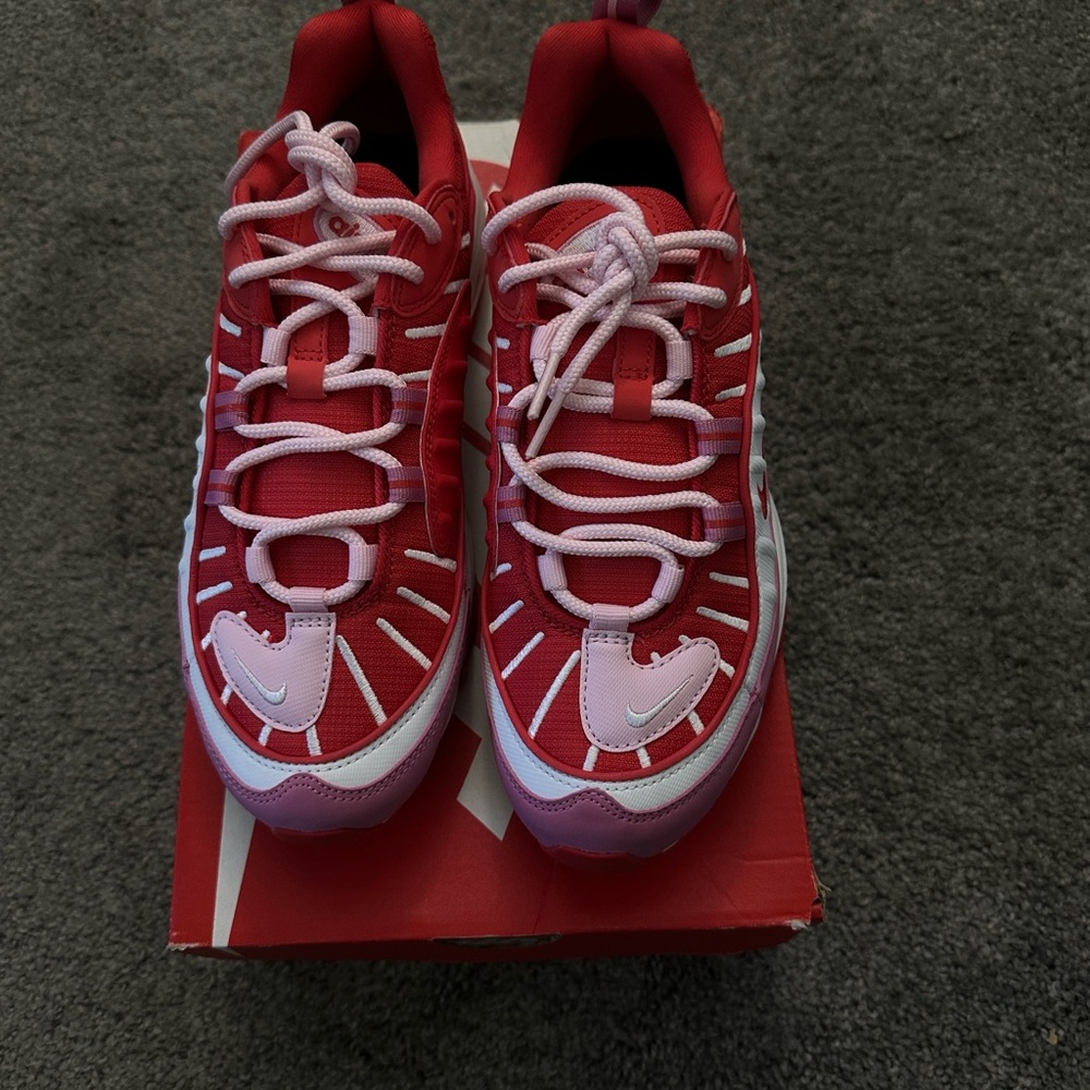 Nike Airmax 98 Red and Pink Sneakers with White Accents